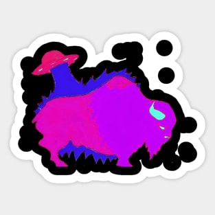 SunBison UFO Buffalo Sticker